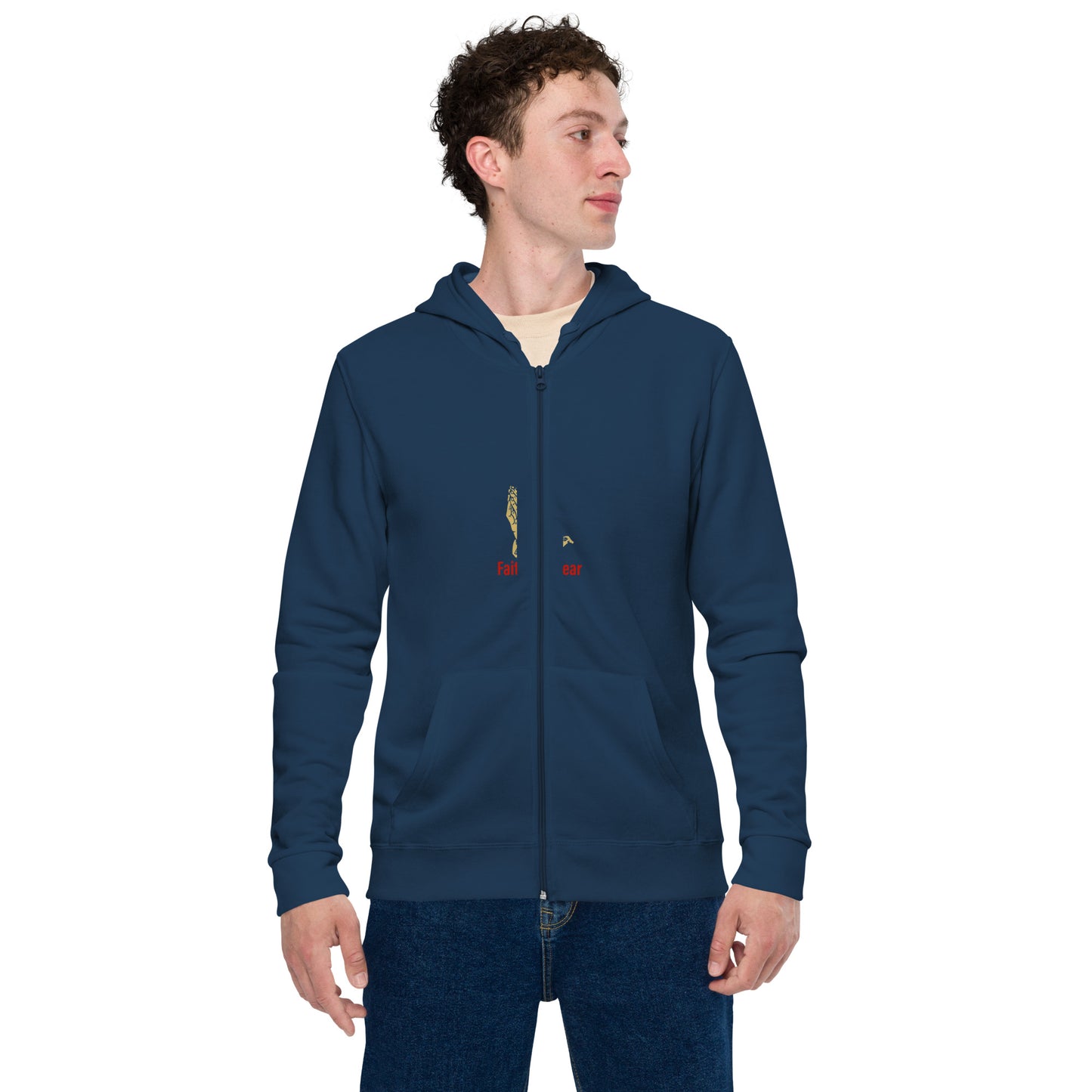 Faith over fear Unisex basic zip hoodie