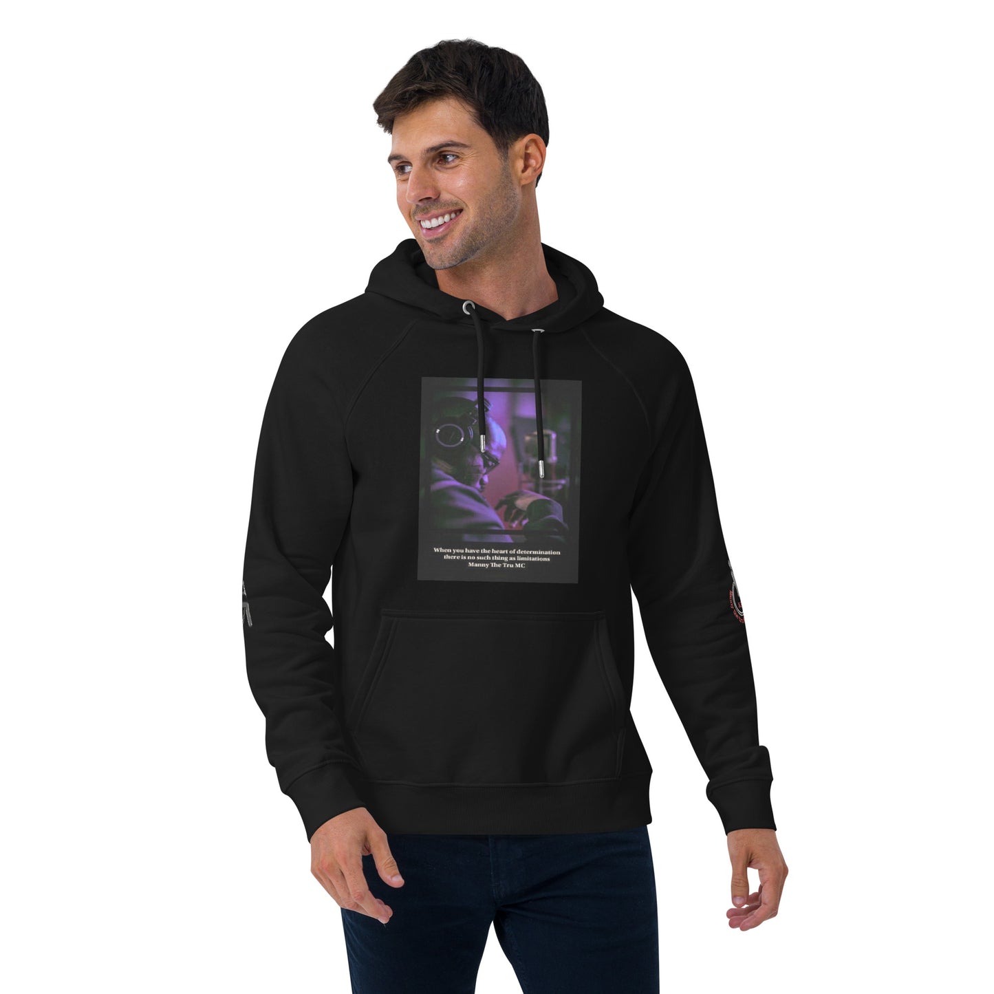 The Heart Of Determination Unisex eco raglan hoodie