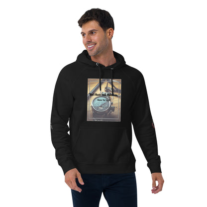 Don't waste time make time Unisex eco raglan hoodie
