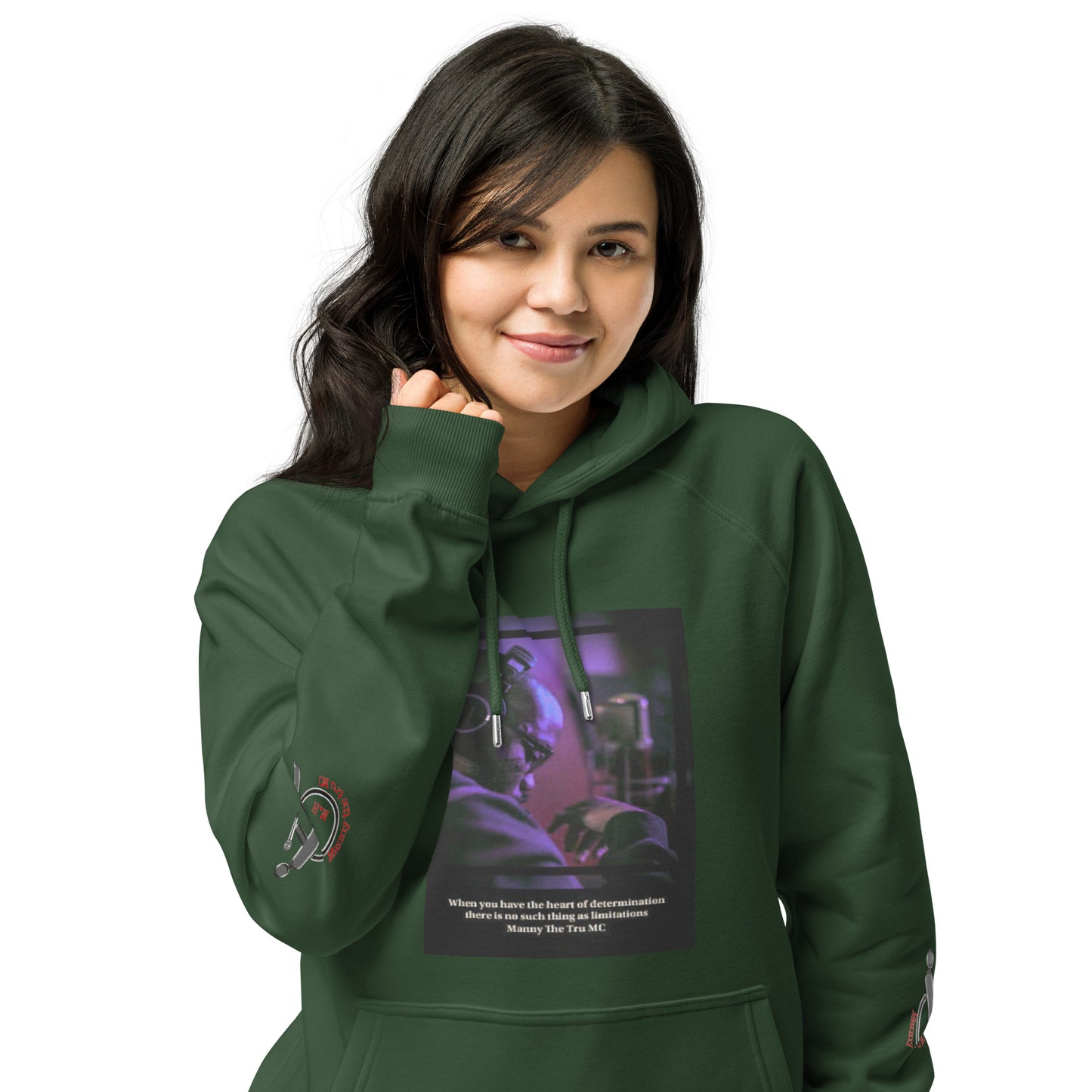 The Heart Of Determination Unisex eco raglan hoodie