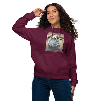 Don't waste time make time Unisex eco raglan hoodie
