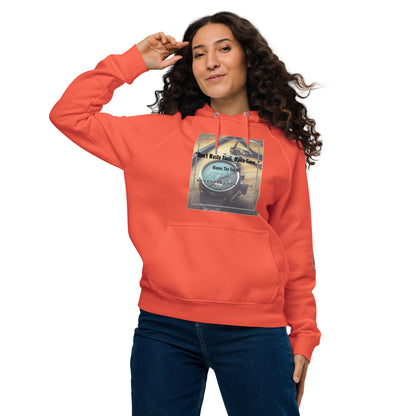 Don't waste time make time Unisex eco raglan hoodie