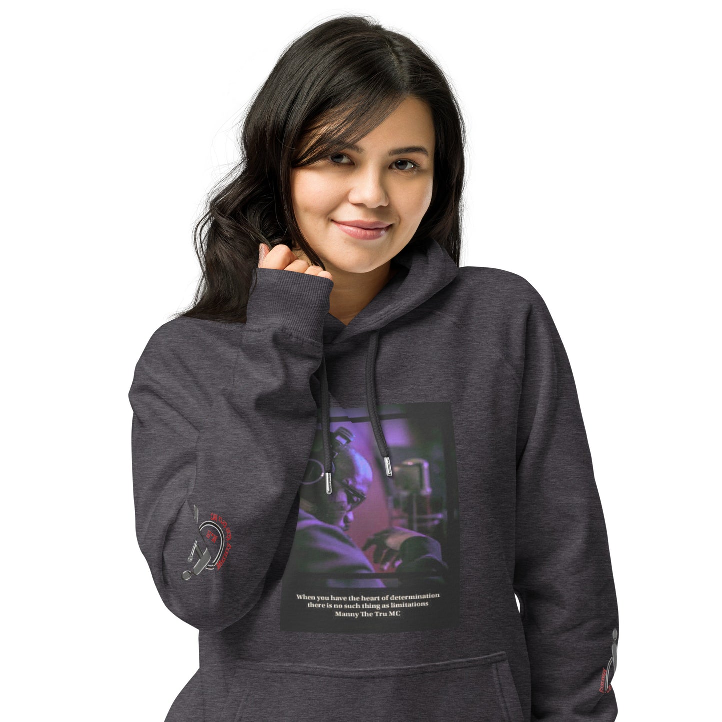 The Heart Of Determination Unisex eco raglan hoodie