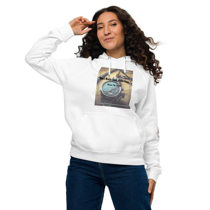 Don't waste time make time Unisex eco raglan hoodie