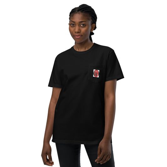 TRU MC MUZIK Unisex garment-dyed pocket t-shirt