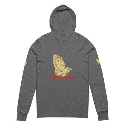 Faith over fear Hooded long-sleeve tee