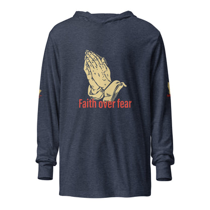 Faith over fear Hooded long-sleeve tee