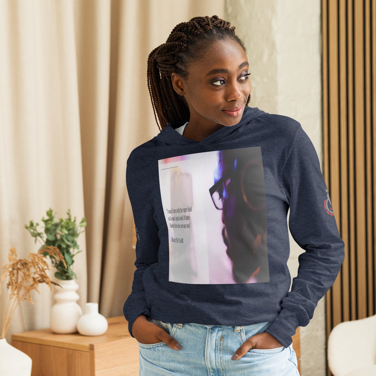 10 times harder Hooded long-sleeve tee