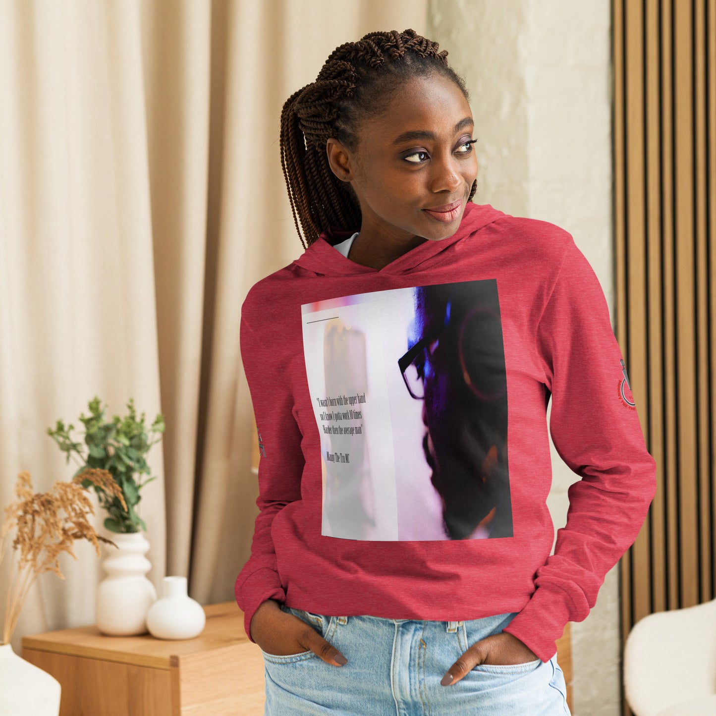 10 times harder Hooded long-sleeve tee