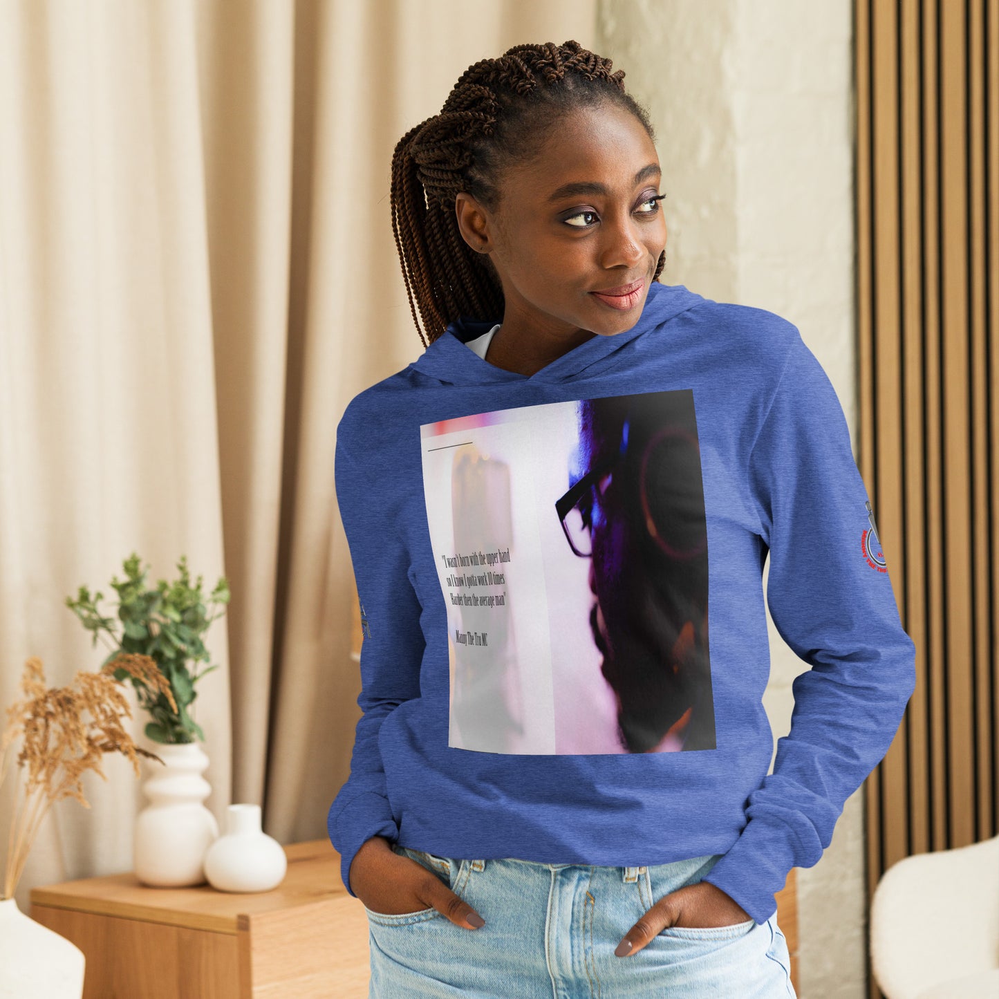 10 times harder Hooded long-sleeve tee
