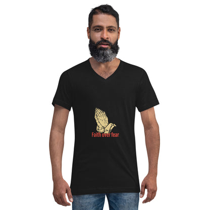 Faith over fear Unisex Short Sleeve V-Neck T-Shirt