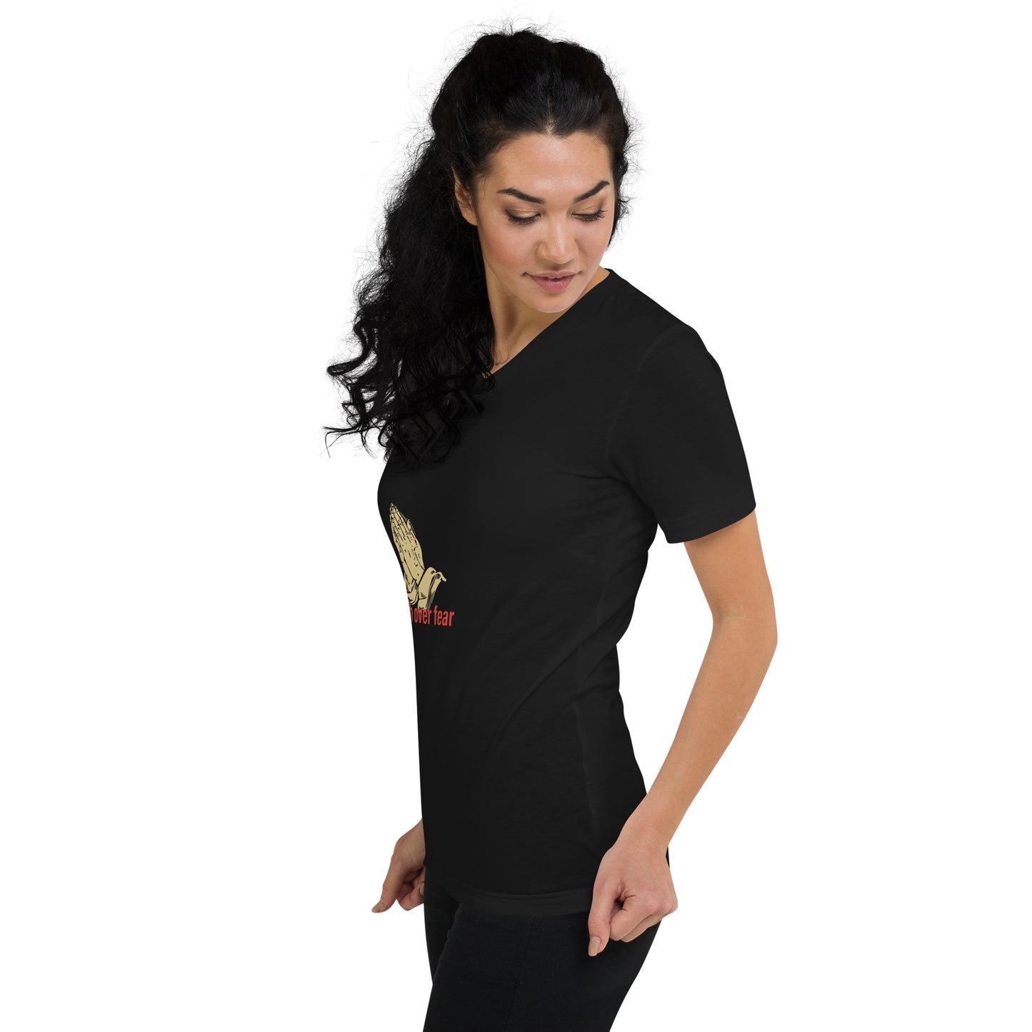 Faith over fear Unisex Short Sleeve V-Neck T-Shirt