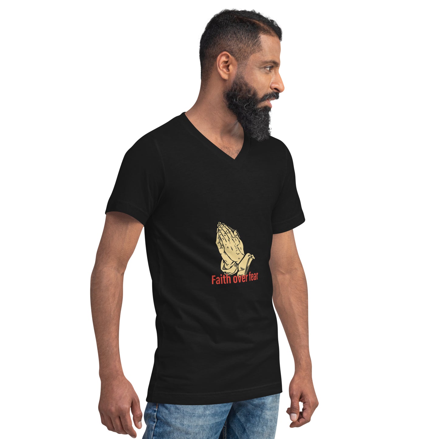 Faith over fear Unisex Short Sleeve V-Neck T-Shirt
