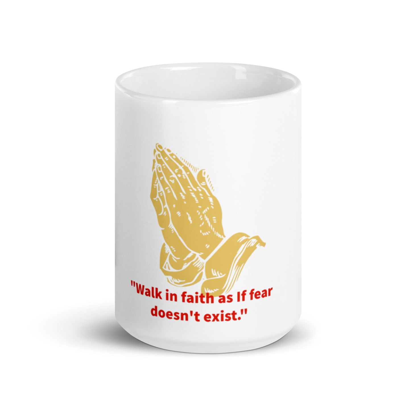 walk in faith White glossy mug