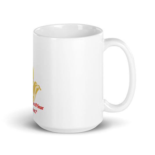 walk in faith White glossy mug
