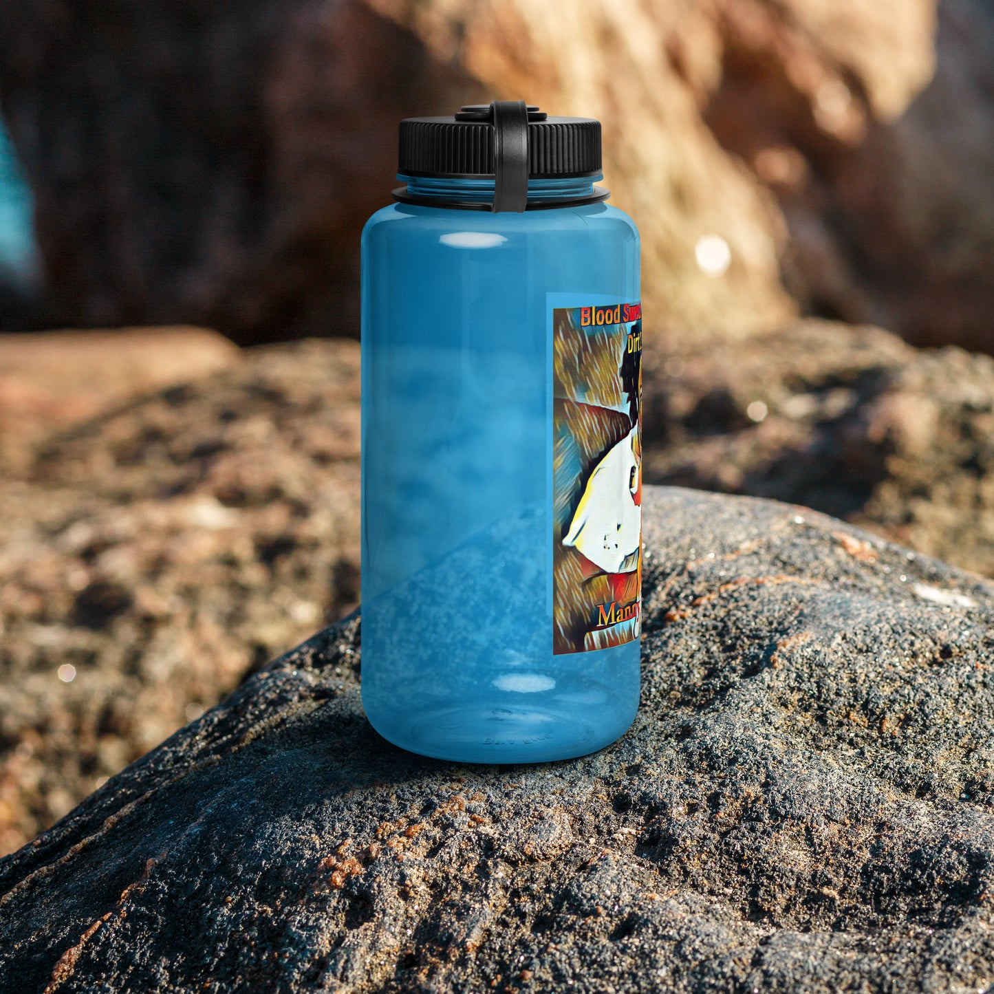 Blood Sweat & Tears from Dirt 2 Glory Wide mouth plastic water bottle