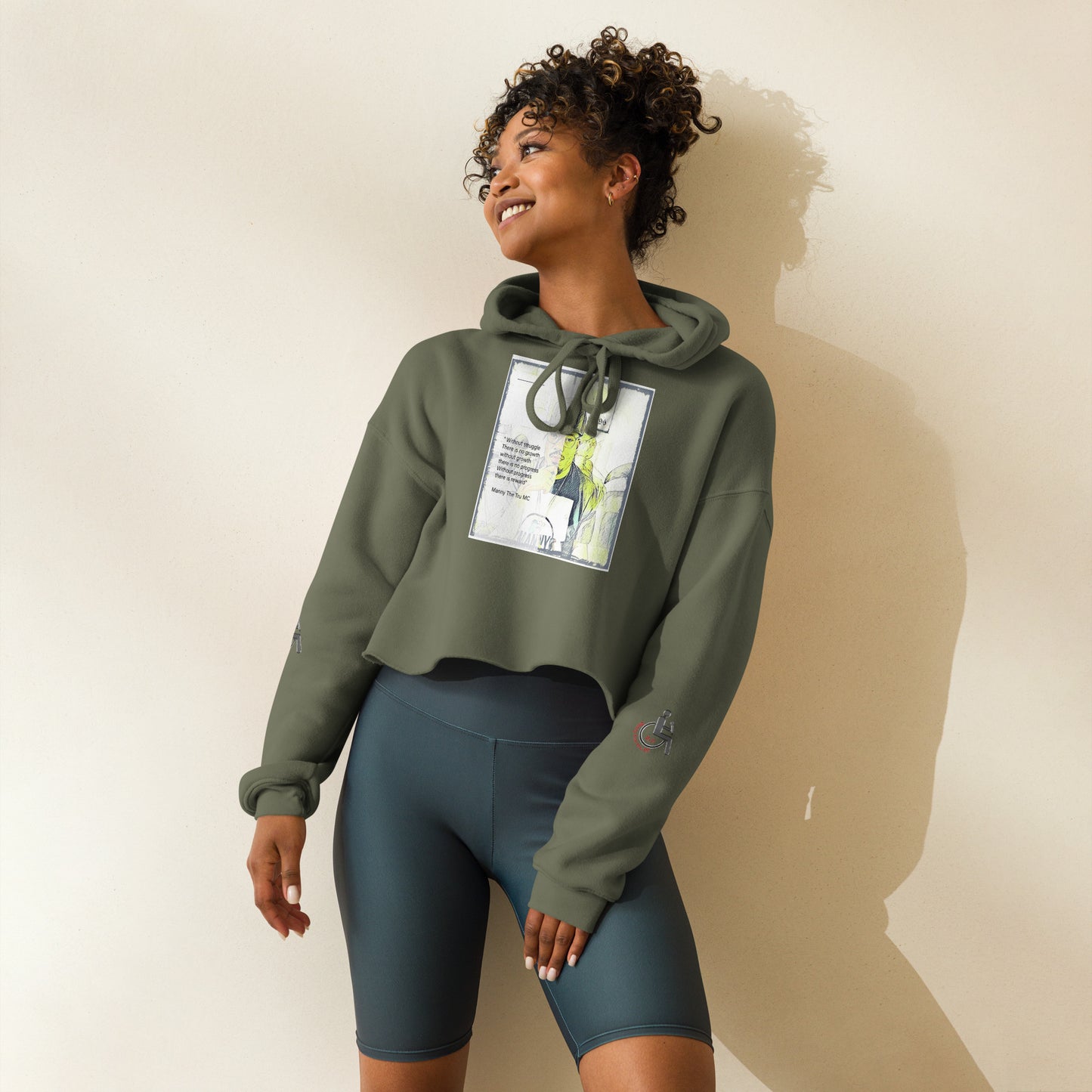 the struggle is real but necessary Crop Hoodie