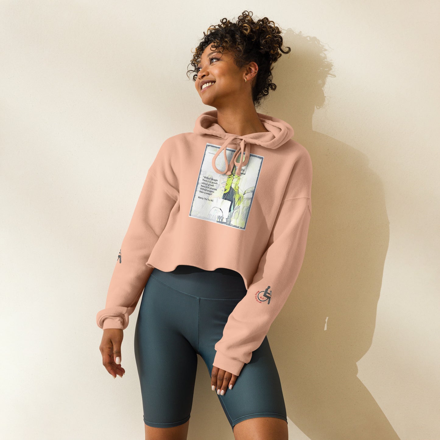 the struggle is real but necessary Crop Hoodie