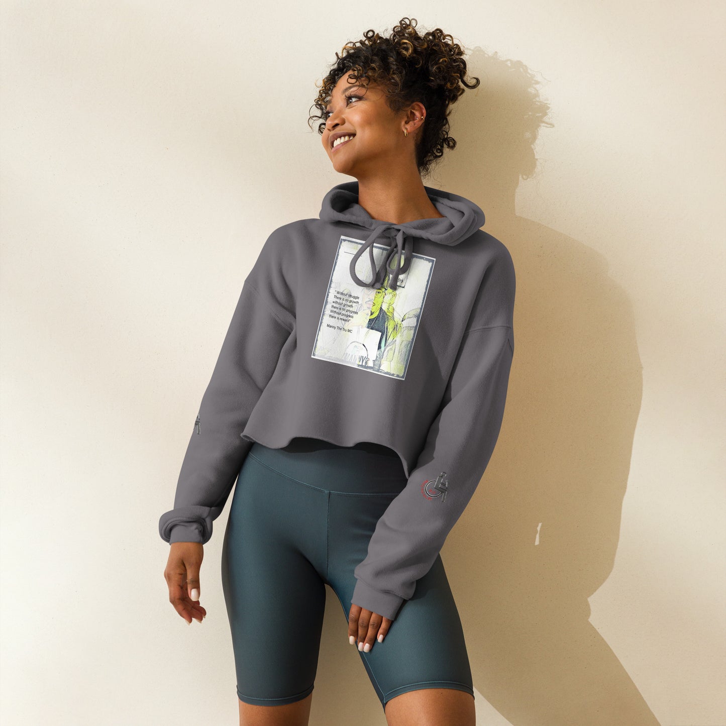 the struggle is real but necessary Crop Hoodie