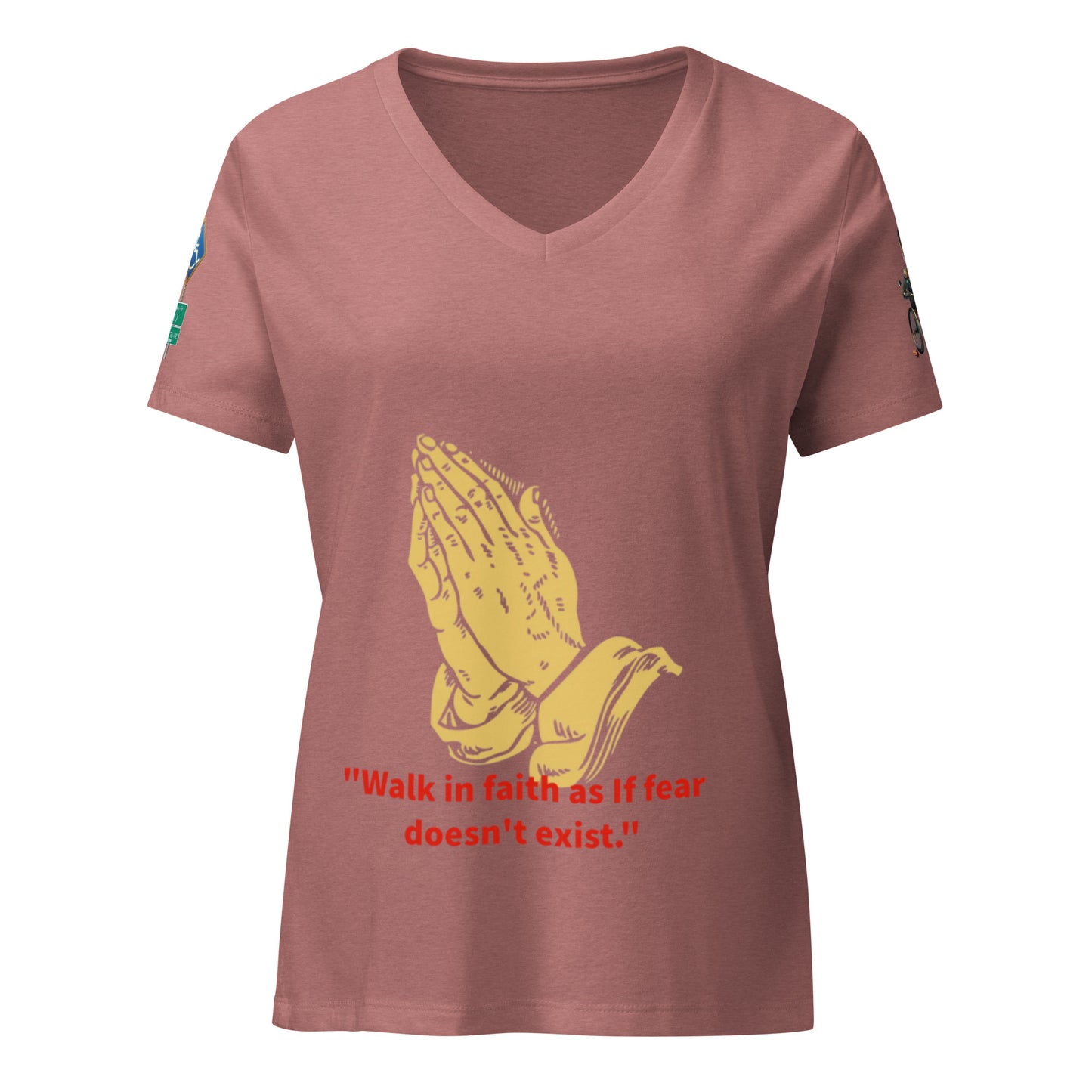 walk in faith Women’s relaxed v-neck t-shirt