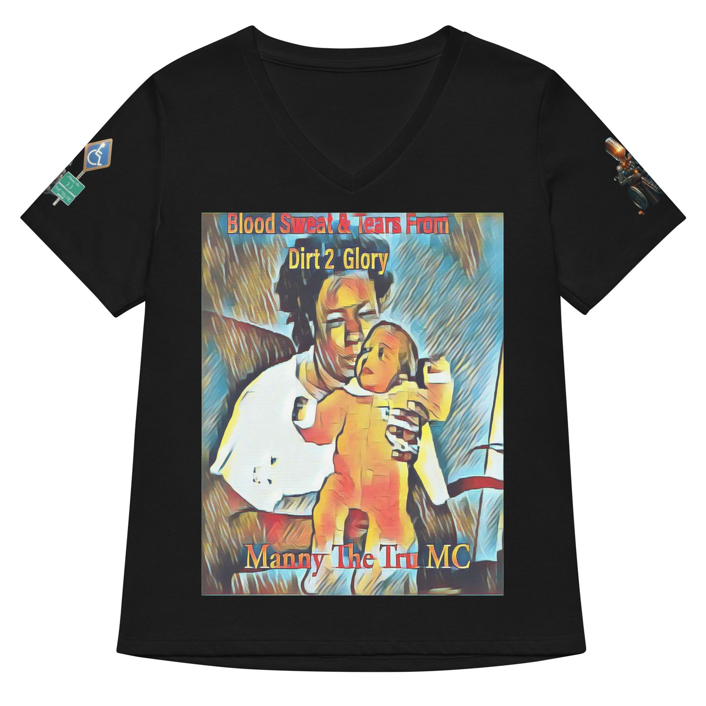Blood Sweat & Tears from Dirt 2 Glory Women’s relaxed v-neck t-shirt