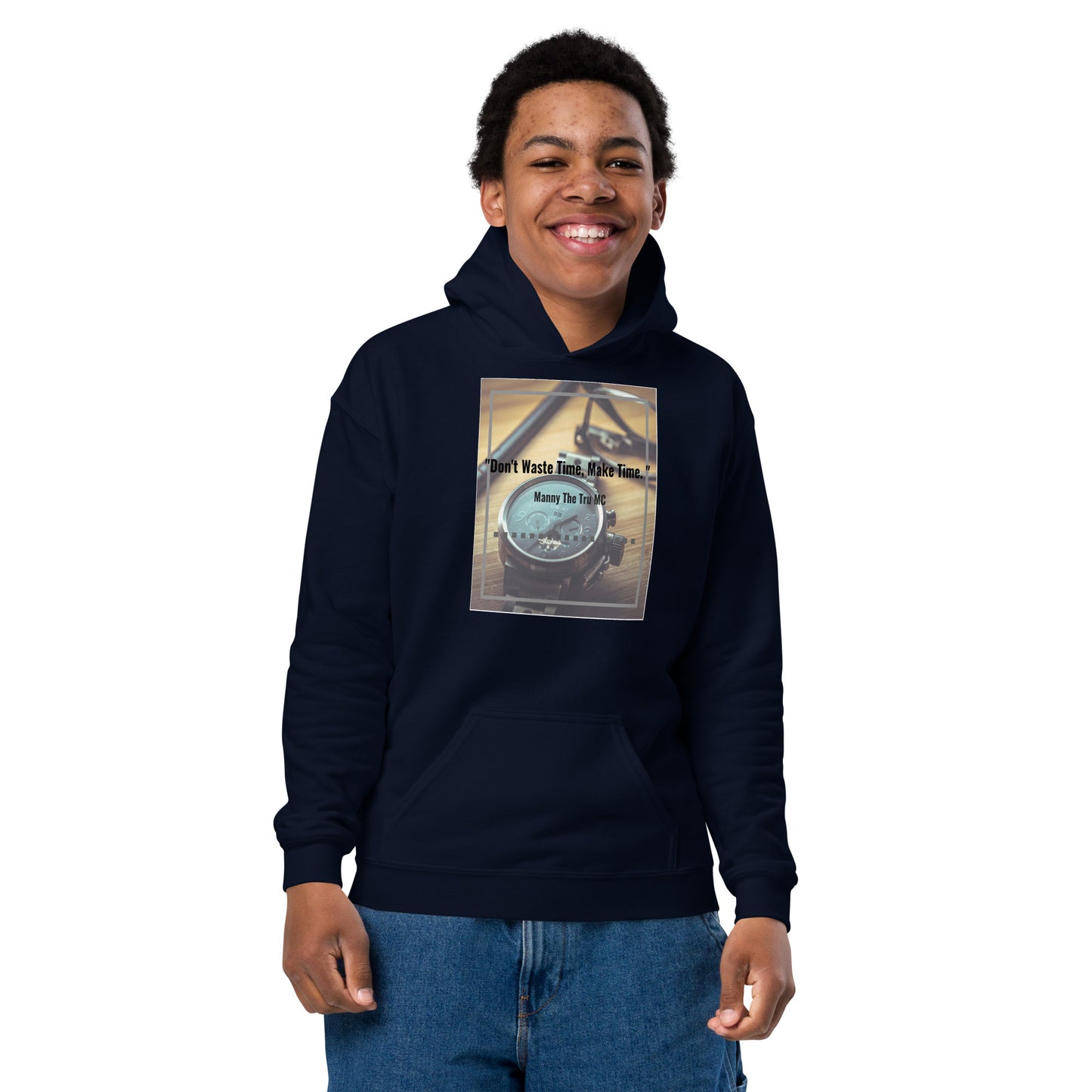 Don't waste time make time Youth heavy blend hoodie